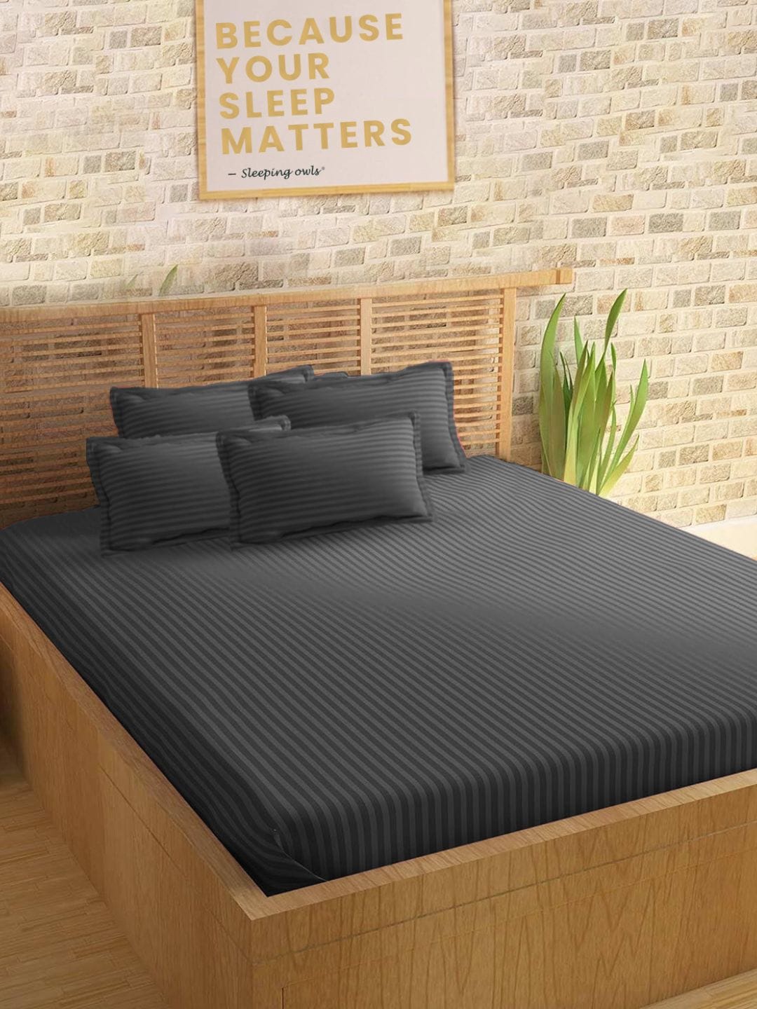 

Sleeping Owls- because your sleep matters Unisex Grey Melange Bedsheets