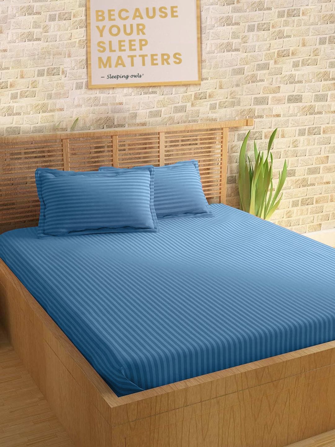 

Sleeping Owls- because your sleep matters Unisex Blue Bedsheets
