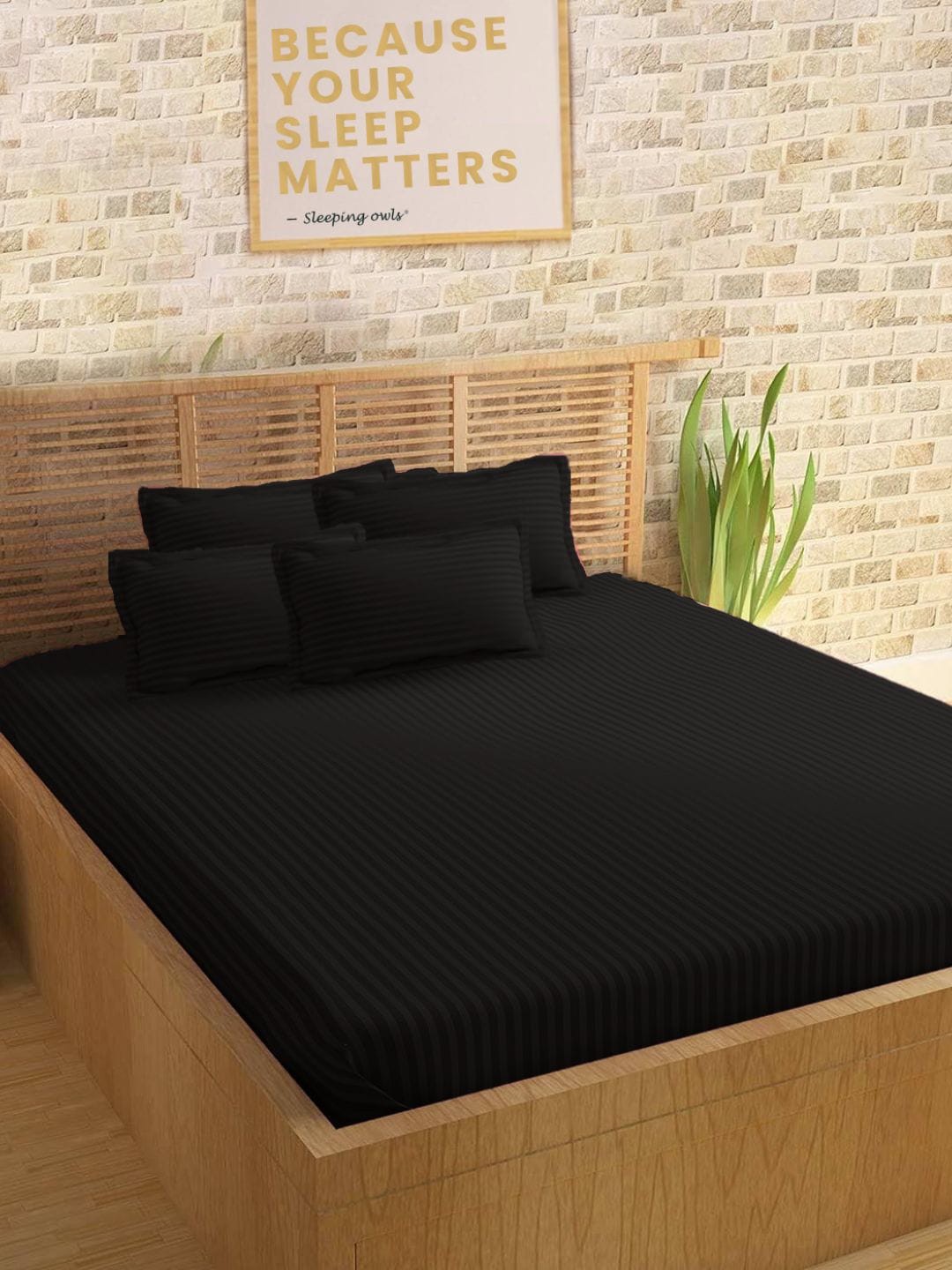 

Sleeping Owls- because your sleep matters Unisex Black Bedsheets