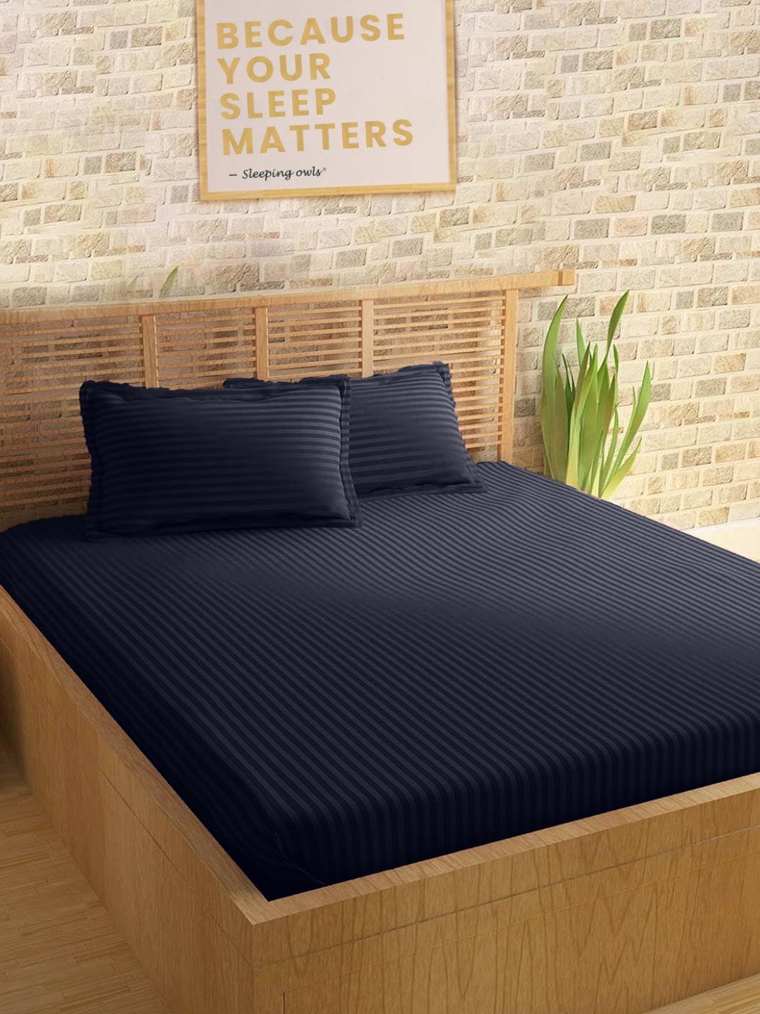

Sleeping Owls- because your sleep matters Unisex Navy Blue Bedsheets