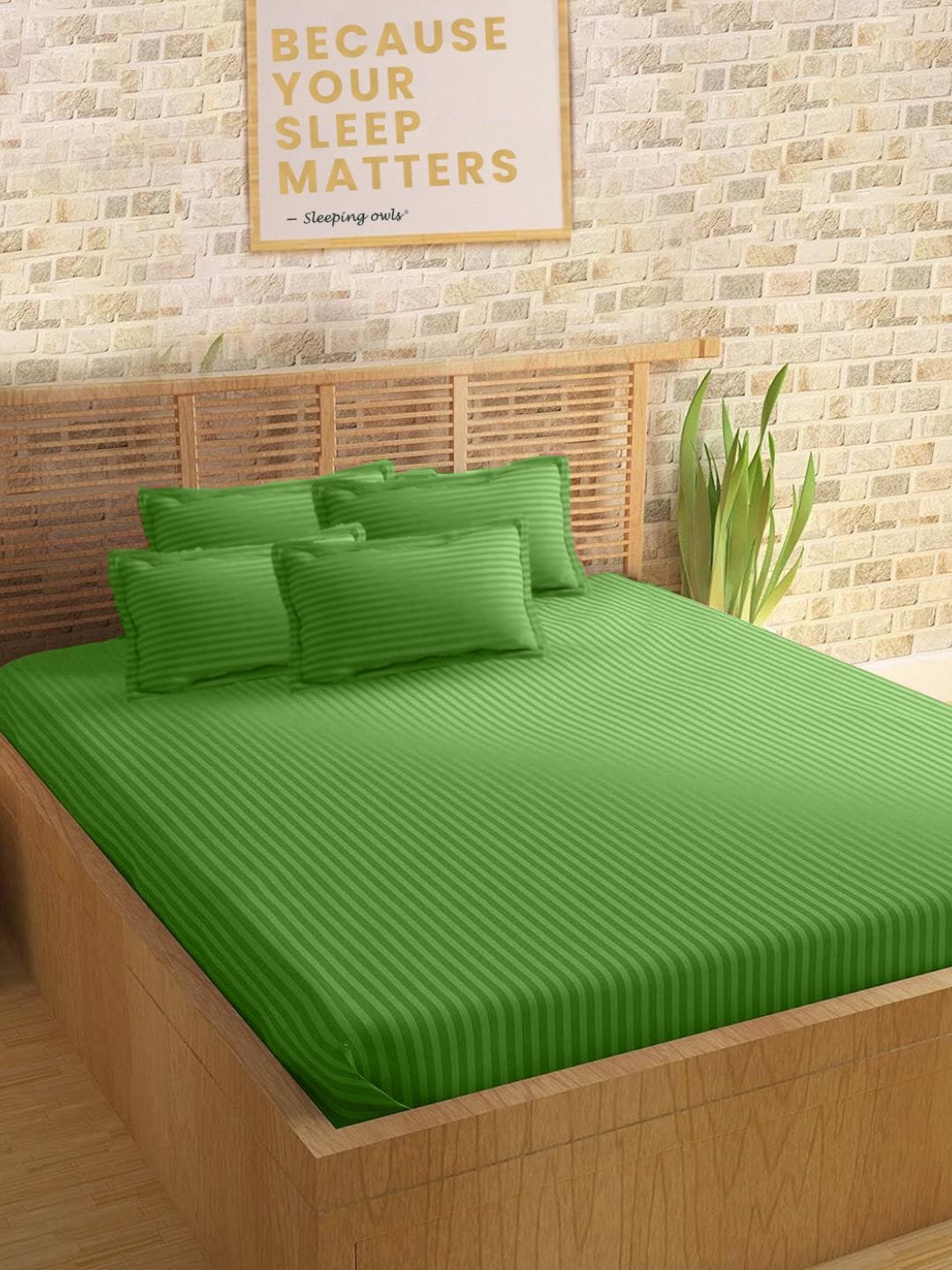 

Sleeping Owls- because your sleep matters Unisex Green Bedsheets