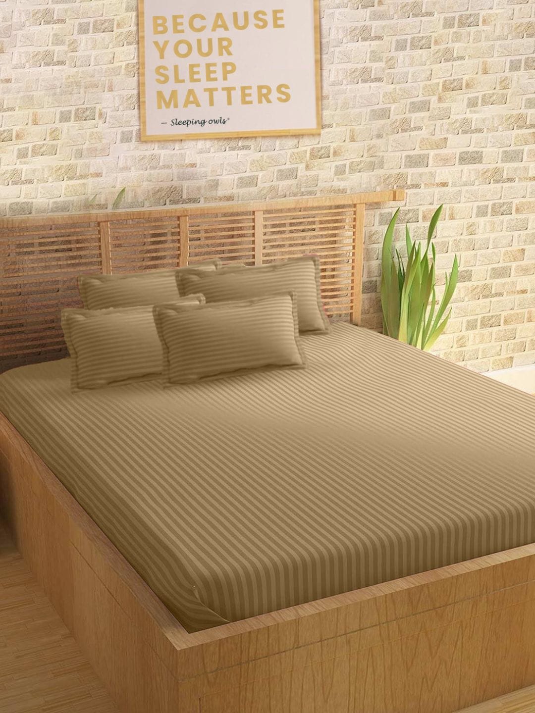 

Sleeping Owls- because your sleep matters Unisex Taupe Bedsheets