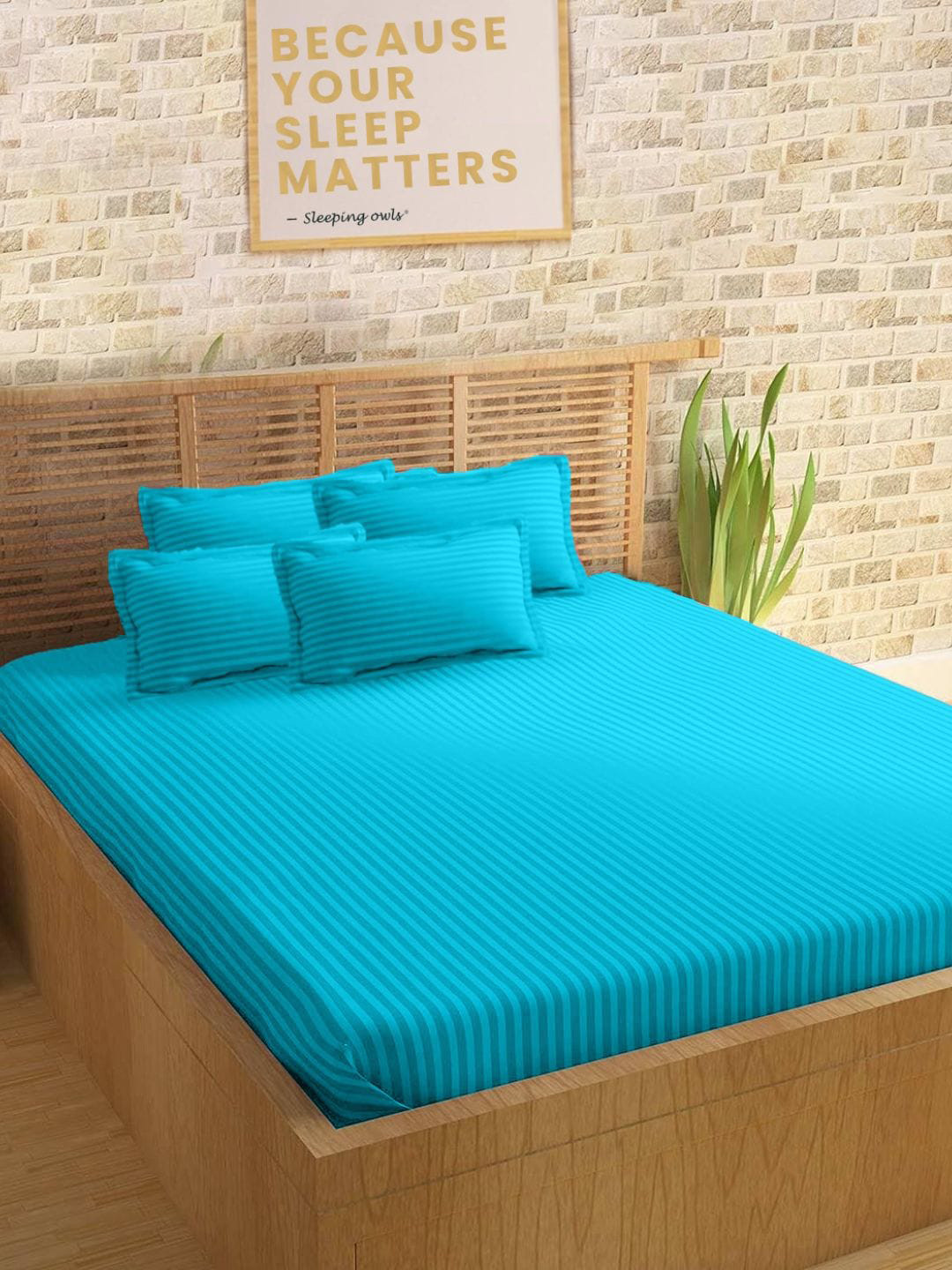 

Sleeping Owls- because your sleep matters Unisex Turquoise Blue Bedsheets