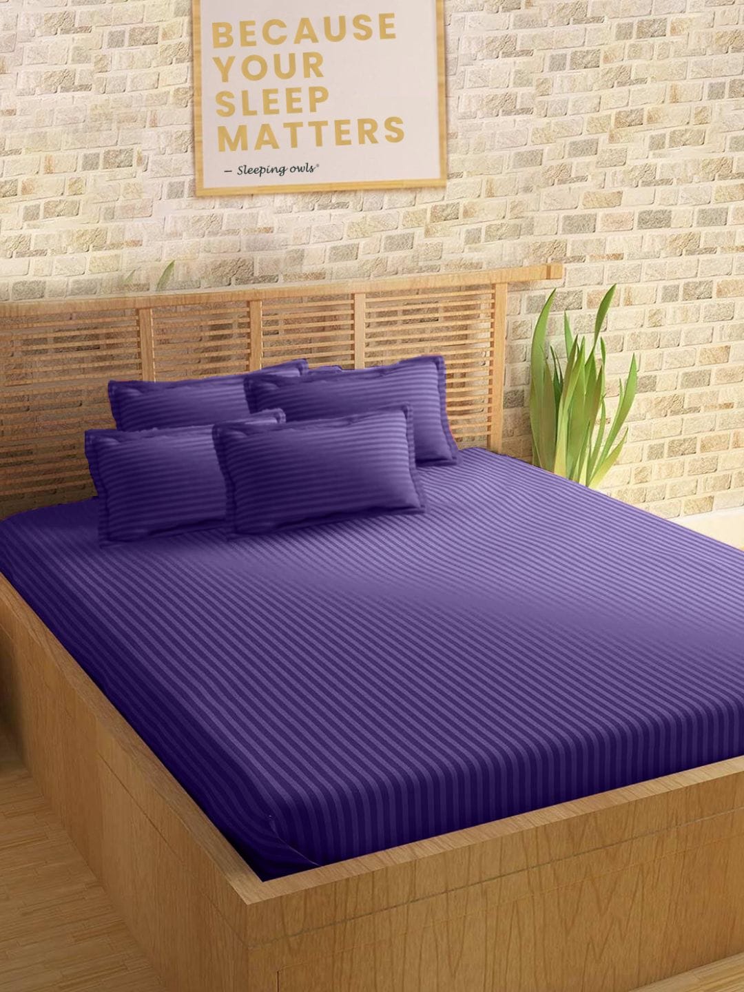 

Sleeping Owls- because your sleep matters Unisex Purple Bedsheets