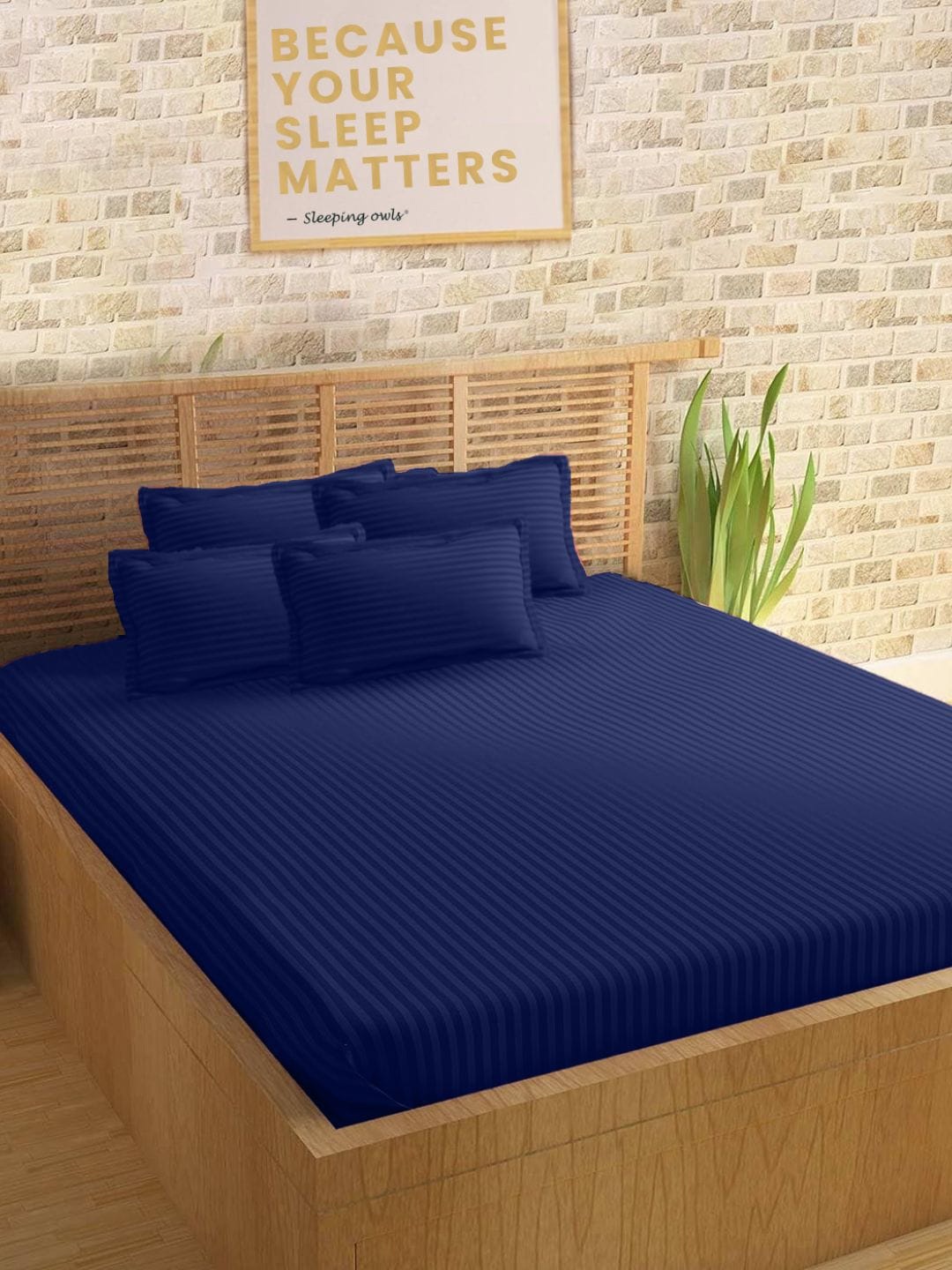 

Sleeping Owls- because your sleep matters Unisex Navy Blue Bedsheets