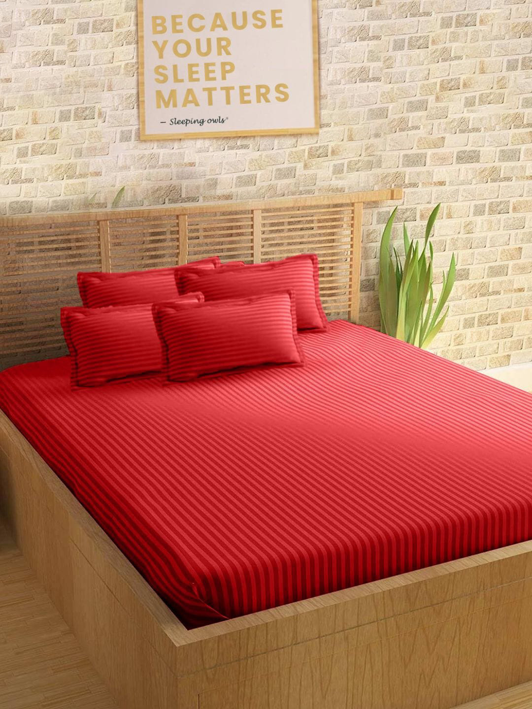 

Sleeping Owls- because your sleep matters Unisex Red Bedsheets