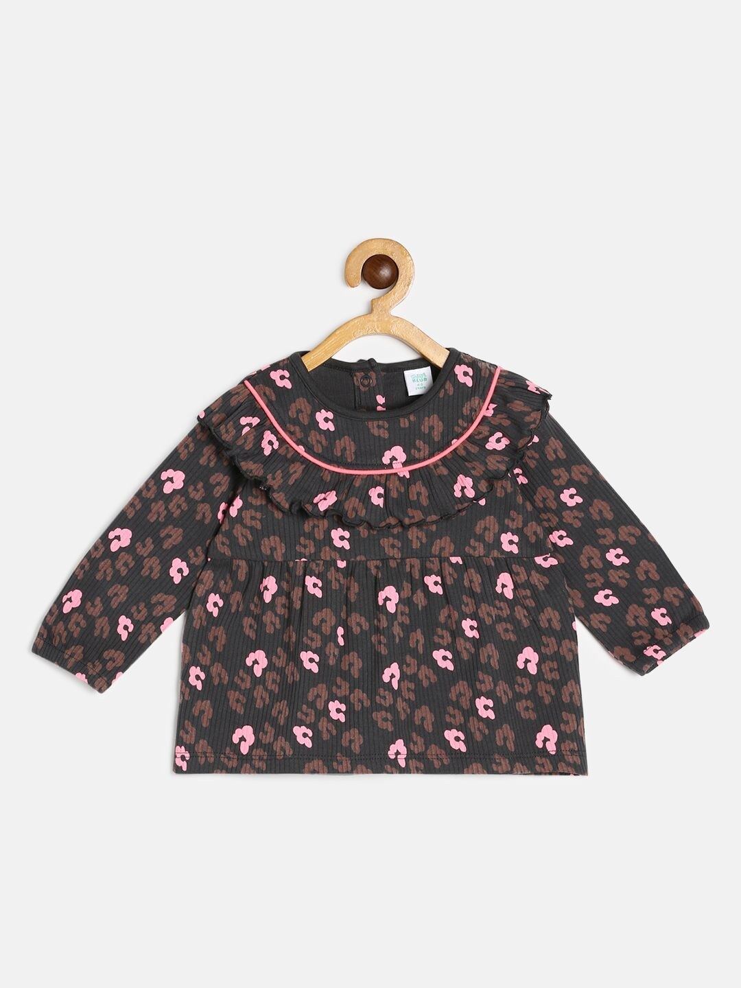 

MINI KLUB Brown Floral Print Organic Cotton Top