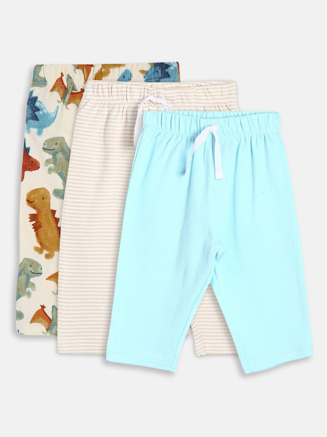

MINI KLUB Infant Boys Pack Of 3 Multi-Colored Printed Pure Cotton Track Pants