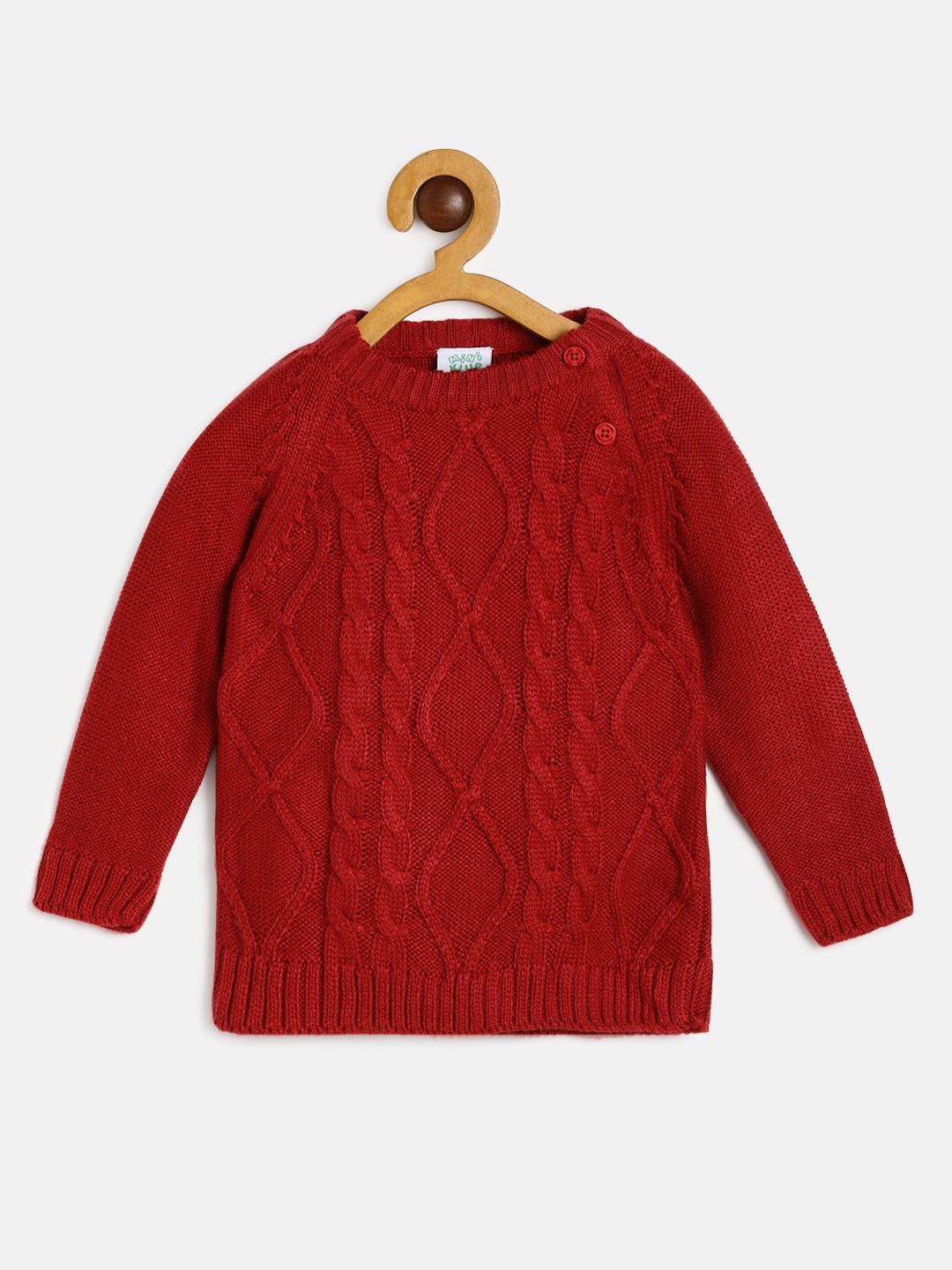 

MINI KLUB Boys Red Cable Knit Pullover