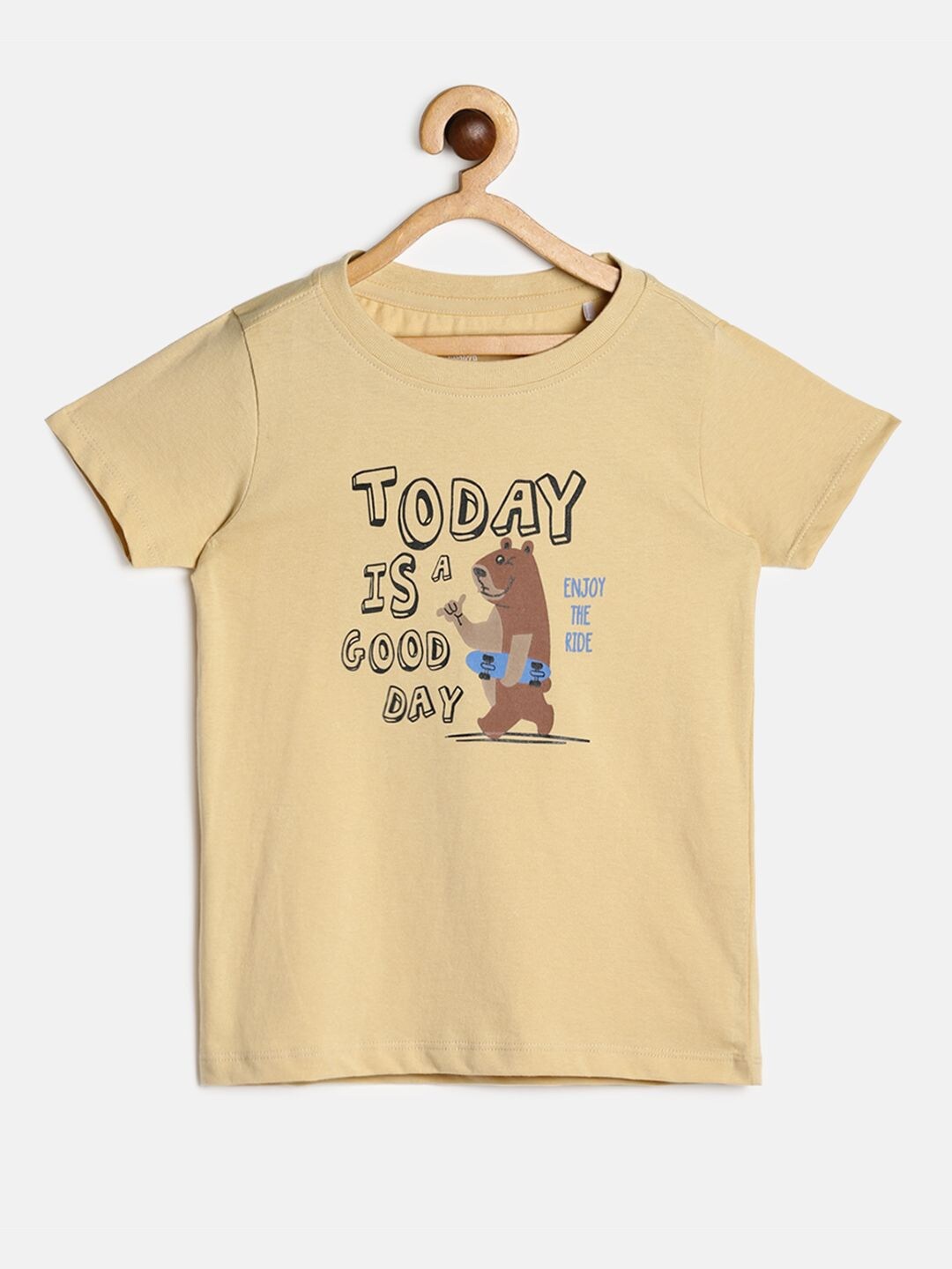 

MINI KLUB Boys Beige Raw Edge T-shirt