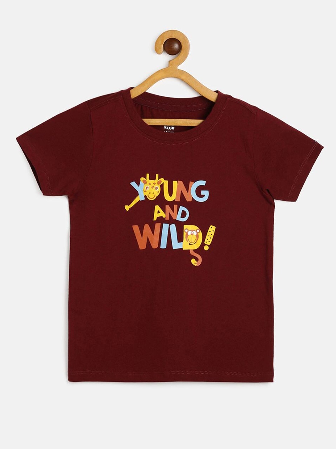 

MINI KLUB Boys Maroon Raw Edge T-shirt