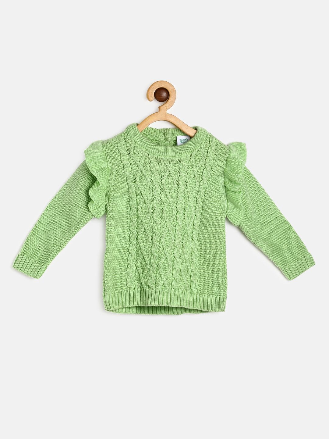 

MINI KLUB Girls Green Cable Knit Pullover