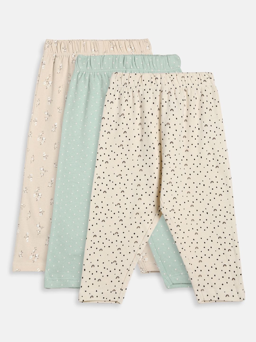 

MINI KLUB Girls Pack of 3 Multicolored Printed Leggings, Multi