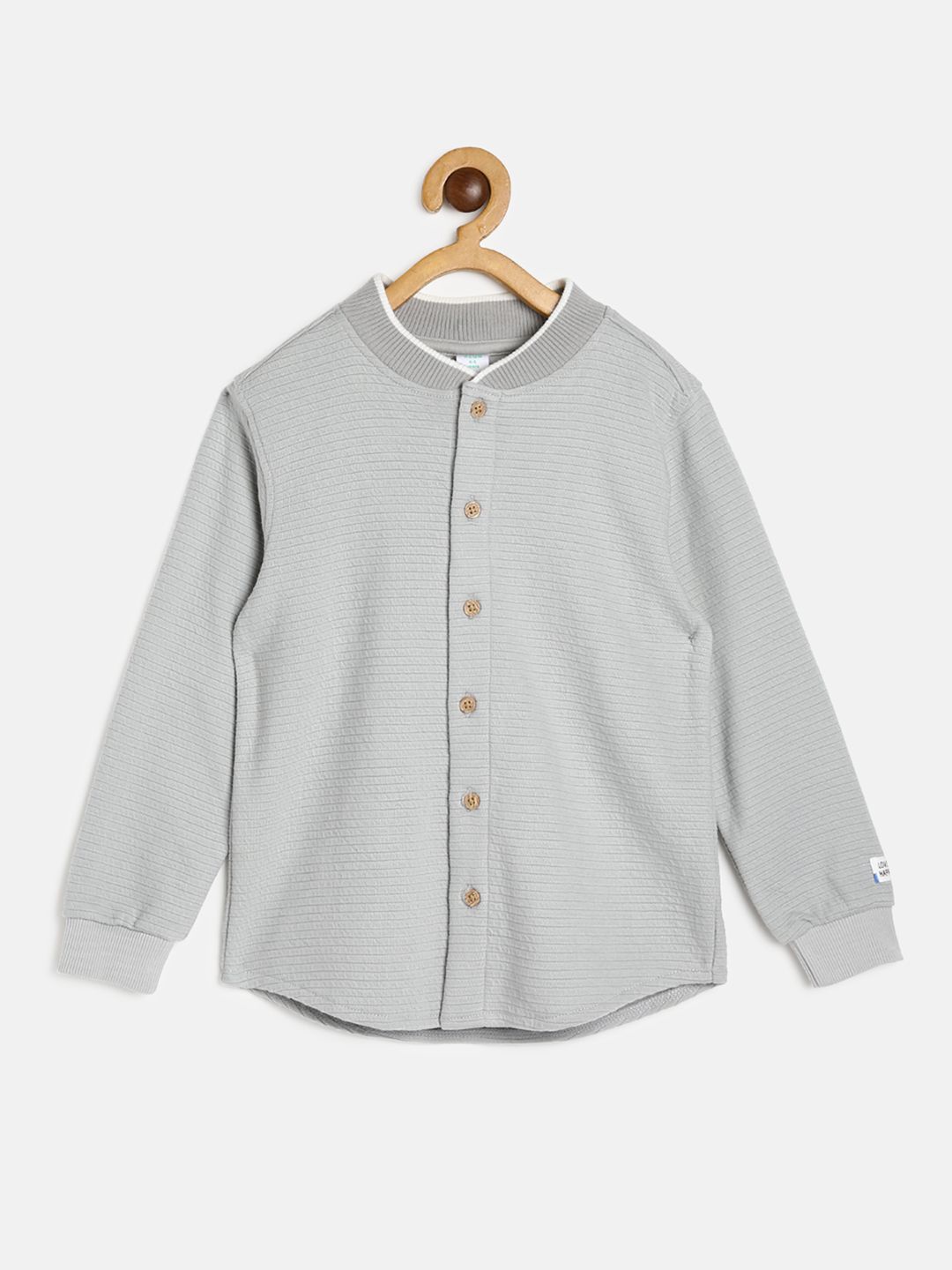 

MINI KLUB Boys Grey Striped Casual Shirt