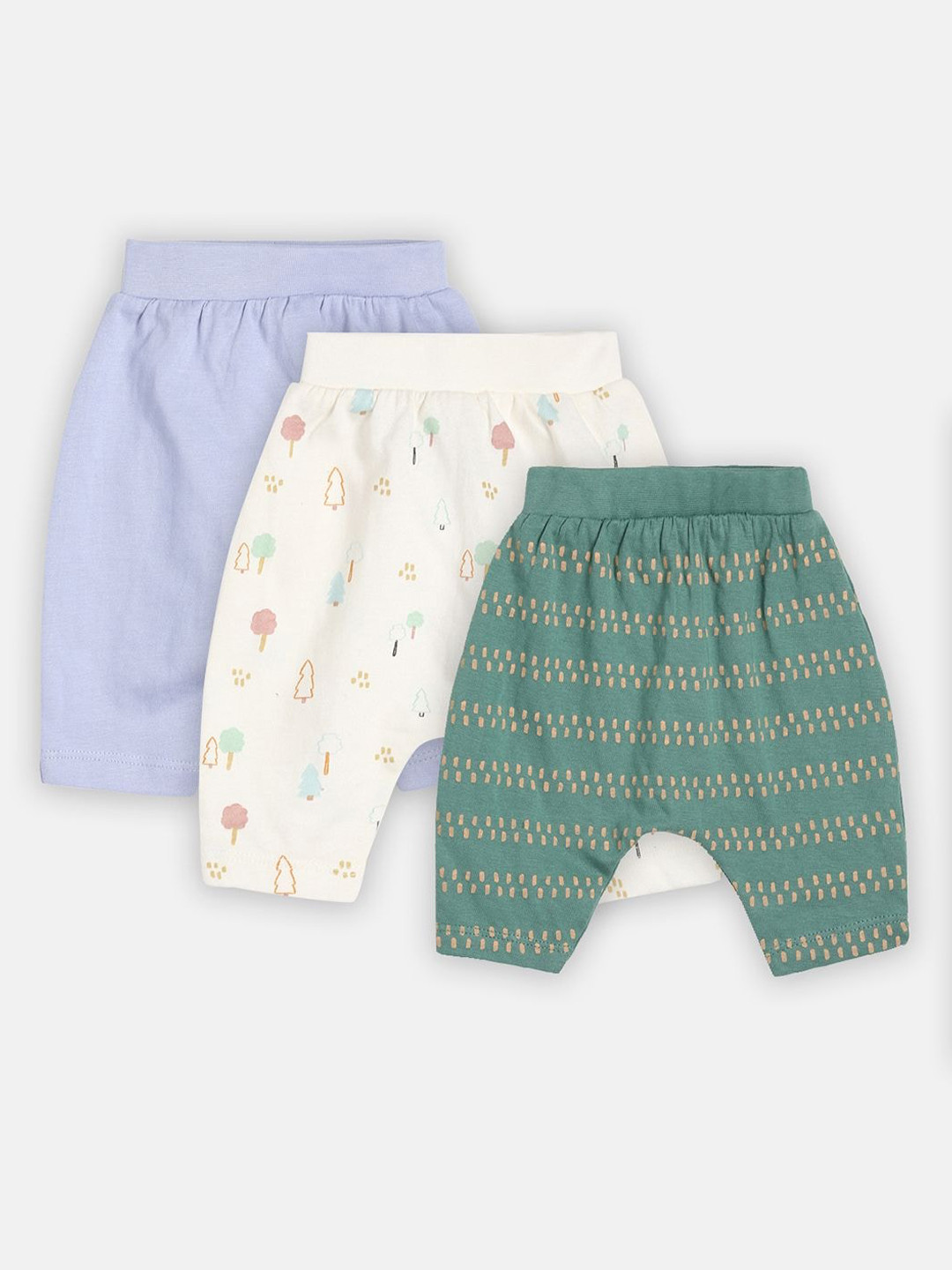 

MINI KLUB Newborn Boys Pack Of 2 Printed Organic Cotton Track Pants, Blue