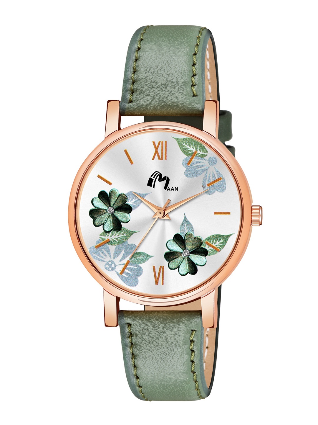 

MAAN INTERNATIONAL Women Printed Dial & Leather Straps Analogue Watch FL212-Green