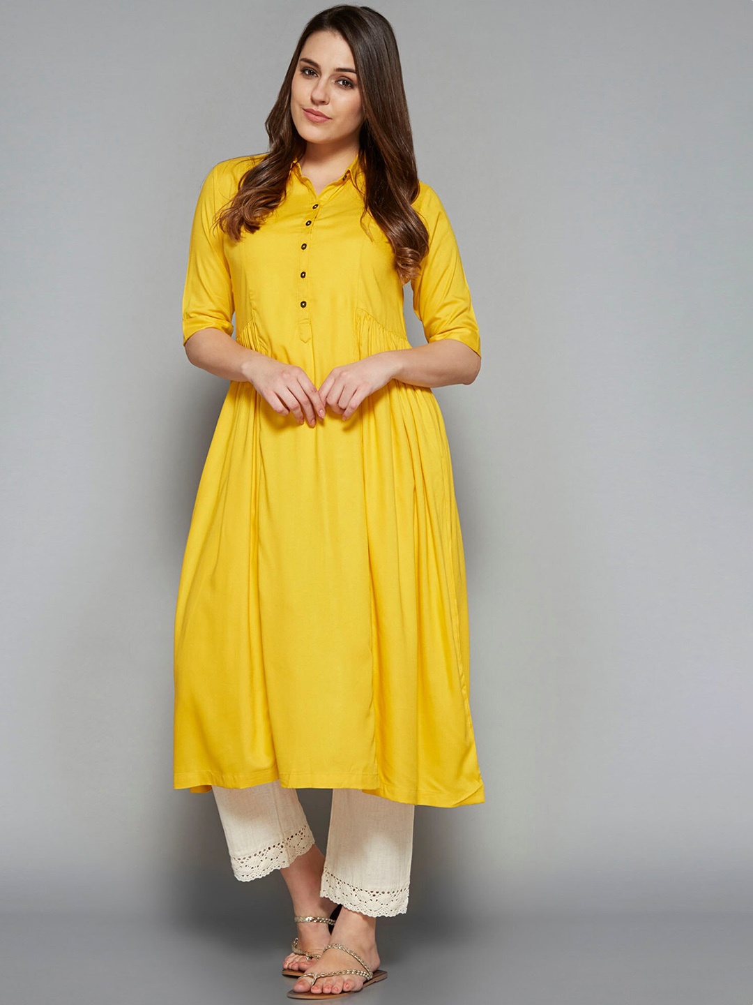 

Pistaa Women Yellow Anarkali Kurta