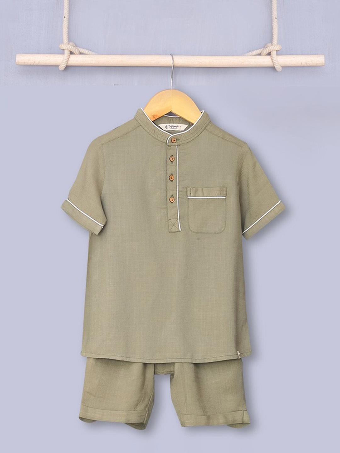 

Biglilpeople Boys Olive Green Night suit