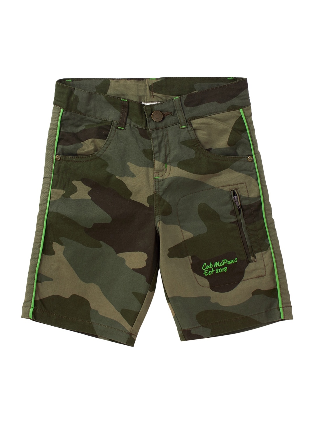 

Cub McPaws Boys Multicoloured Camouflage Printed Shorts, Multi