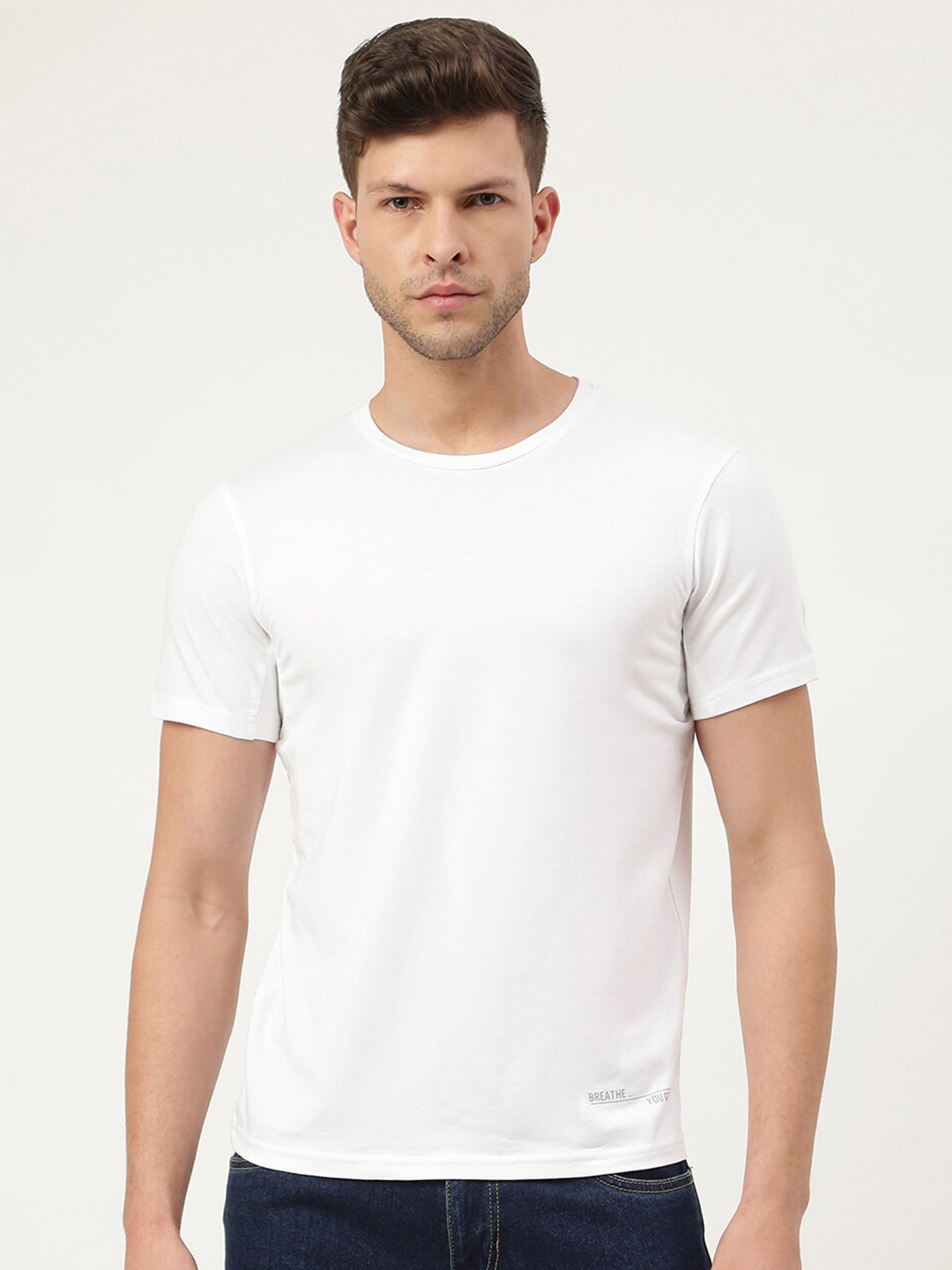 

FREECULTR Men White Bamboo Antimicrobial T-shirt