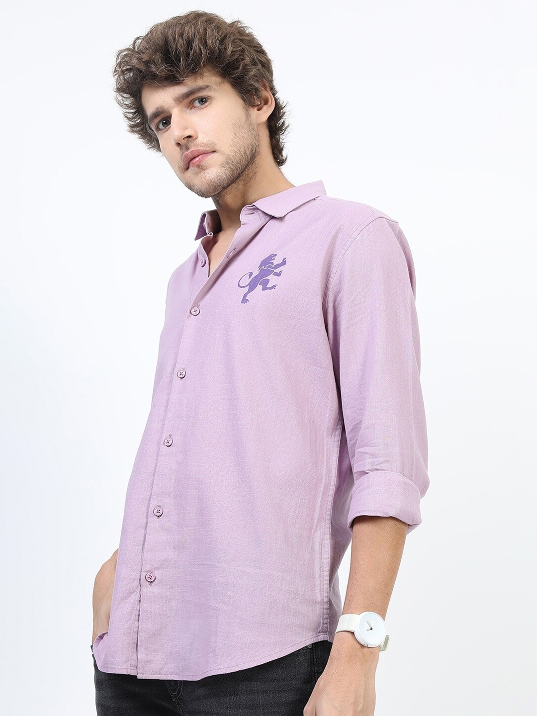 

KETCH Men Lavender Slim Fit Printed Casual Shirt