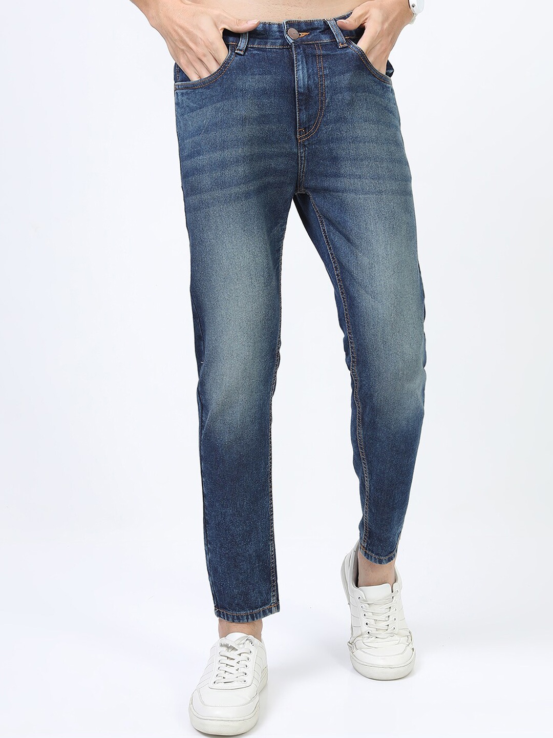 

KETCH Men Men Blue Skinny Fit Low Distress Light Fade Stretchable Jeans