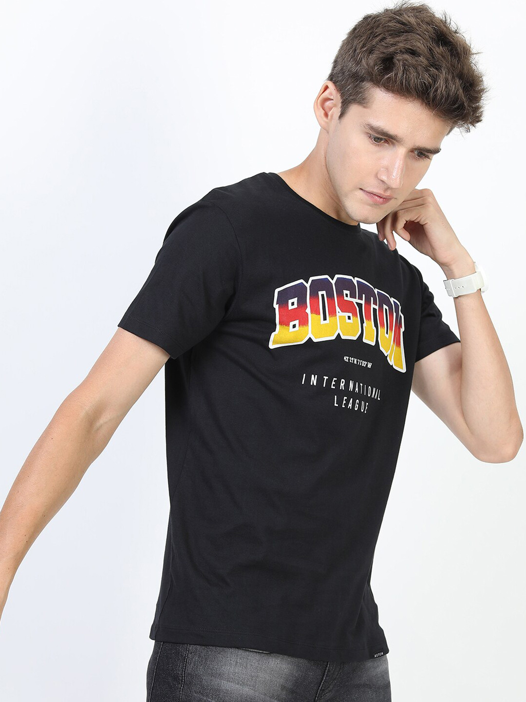 

KETCH Men Black Typography Slim Fit T-shirt