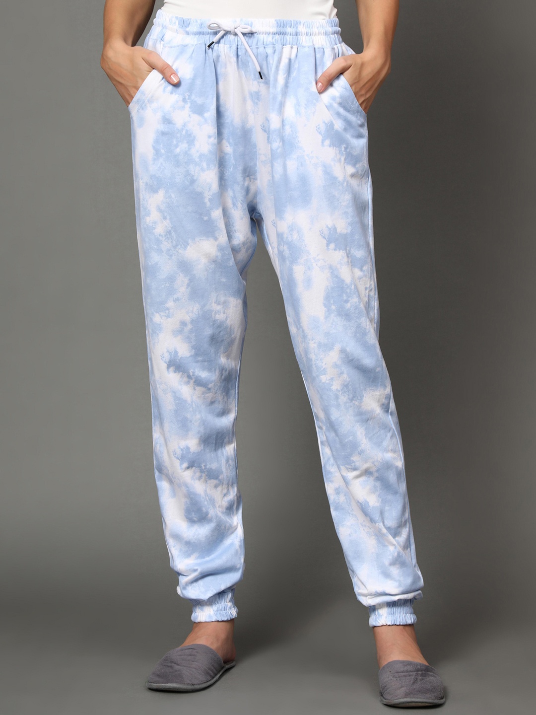 

BStories Women Blue Printed Cotton Lounge Pants