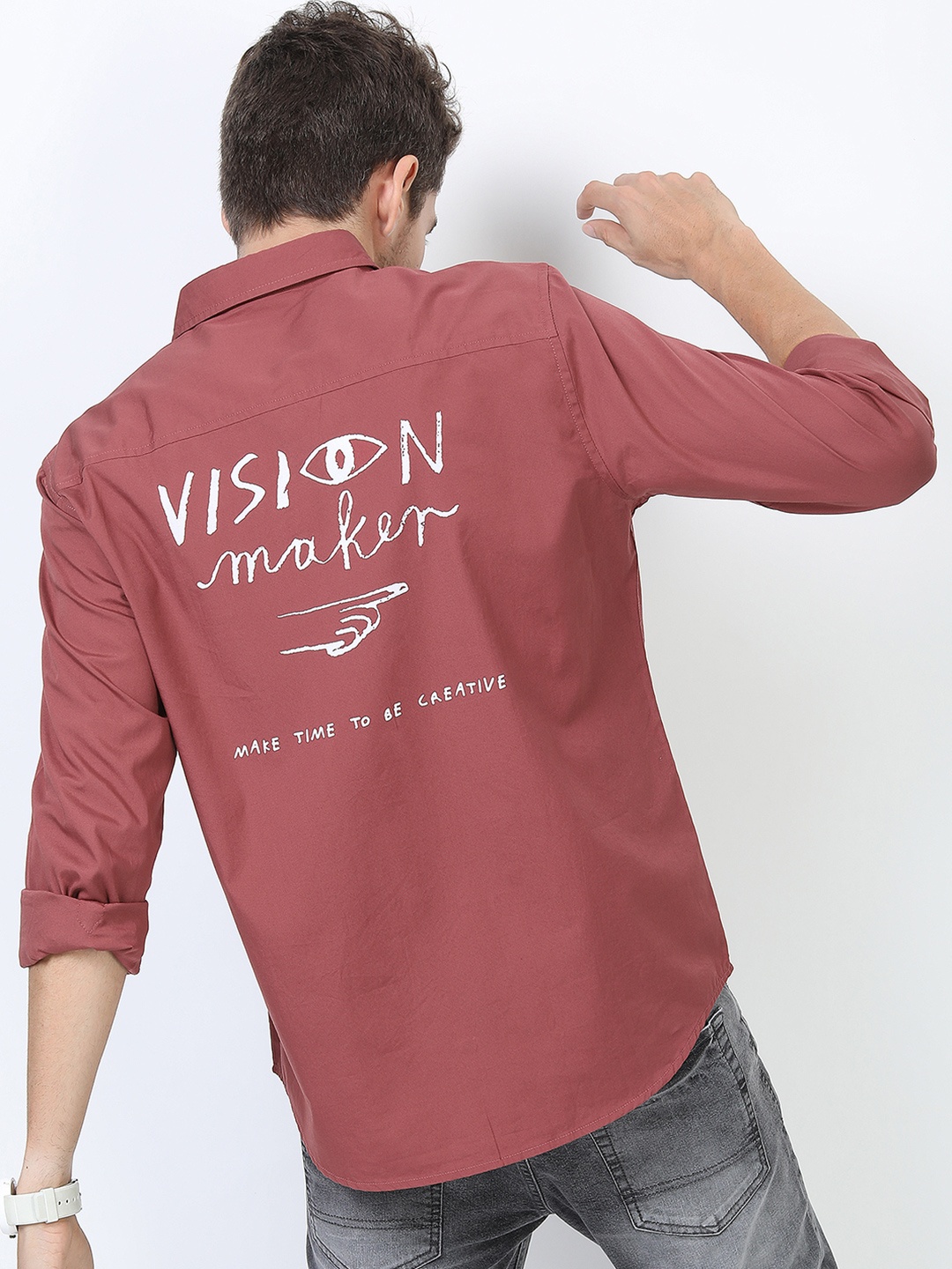 

LOCOMOTIVE Men Rust Slim Fit Printed Casual Shirt