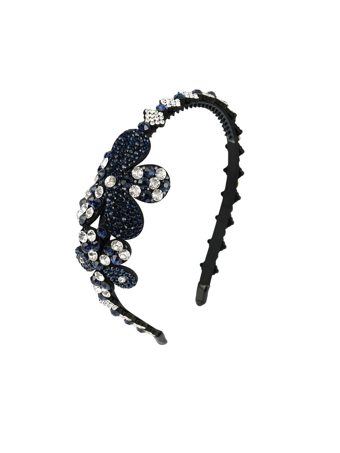 

MIZORRI Women Blue & Black Embellished Hairband
