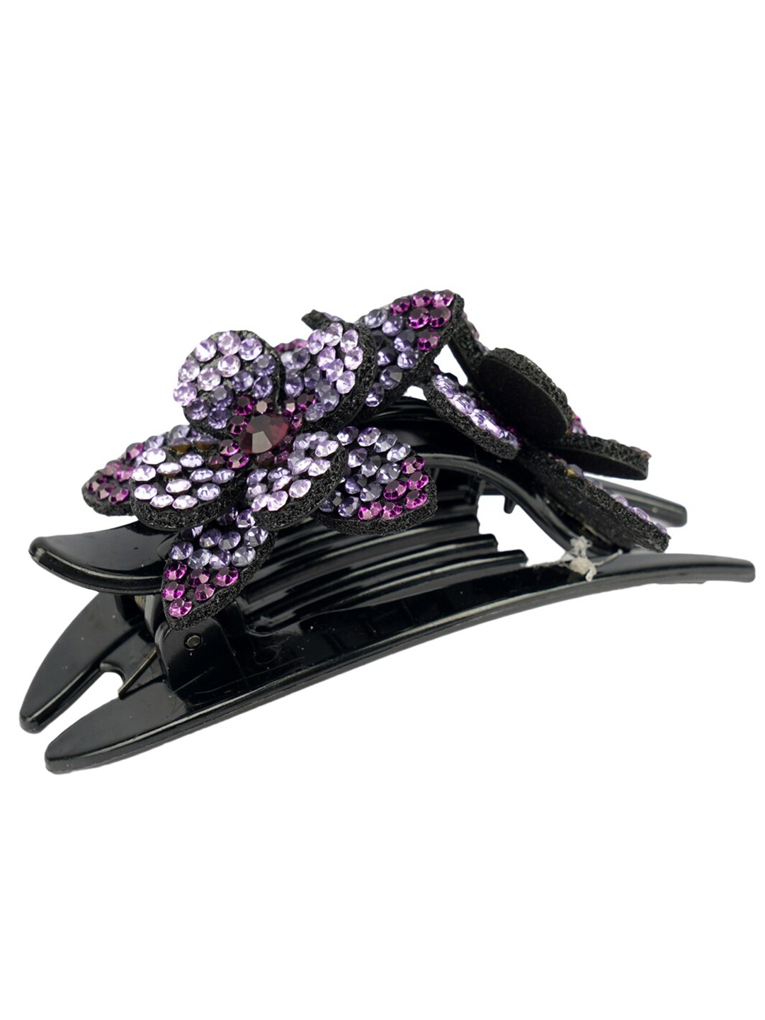 

MIZORRI Women Purple & Black Embellished French Barrette