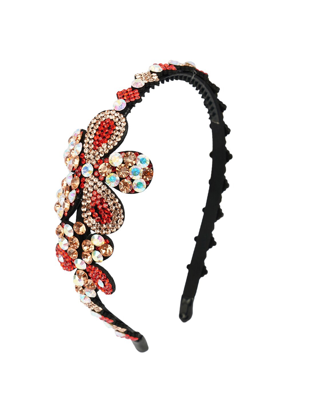

MIZORRI Women Red & Black Embellished Hairband