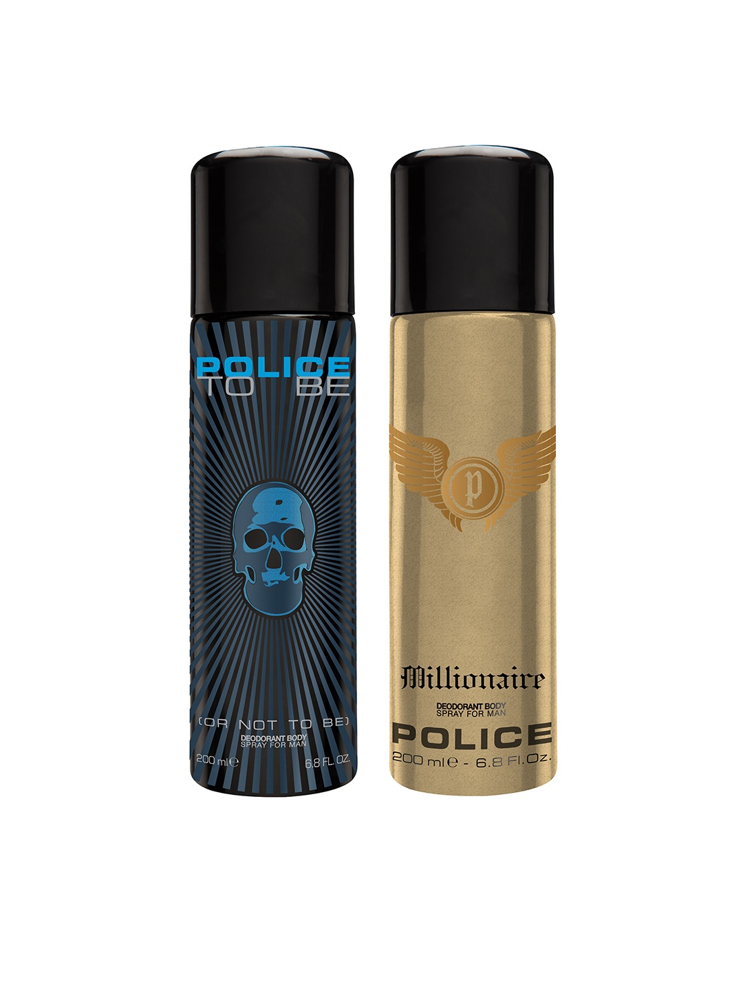 

Police Men Set of 2 To Be Man + Millionaire Deodorants, Black