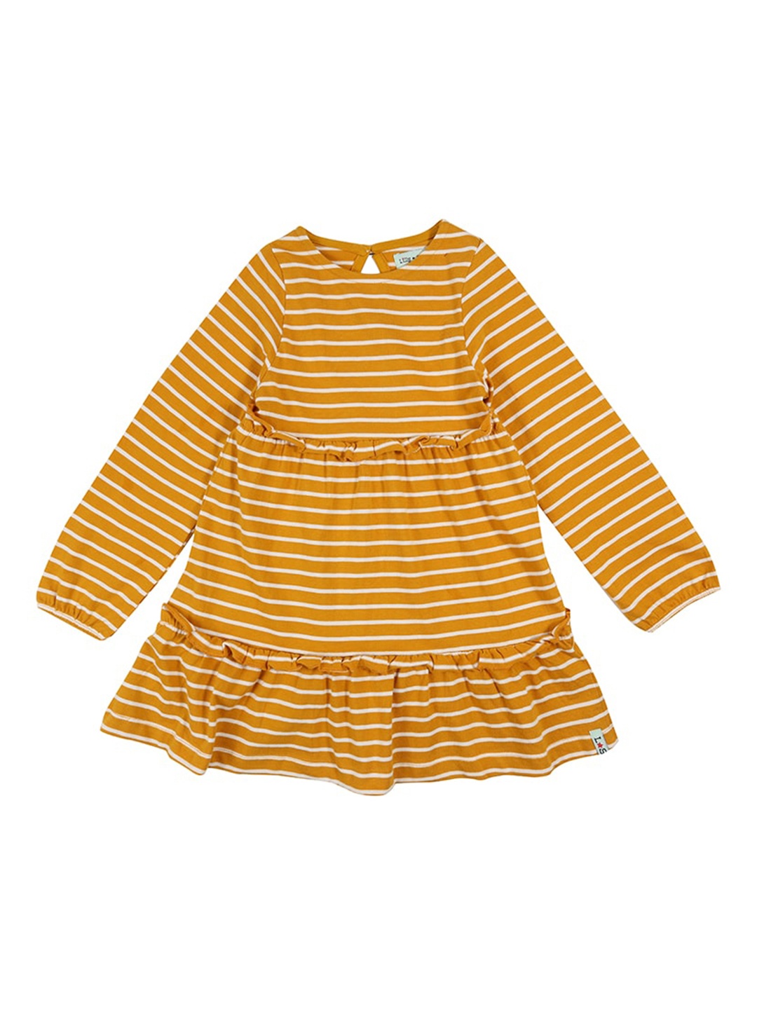 

Lilly and Sid Girls Yellow & White Striped A-Line Dress