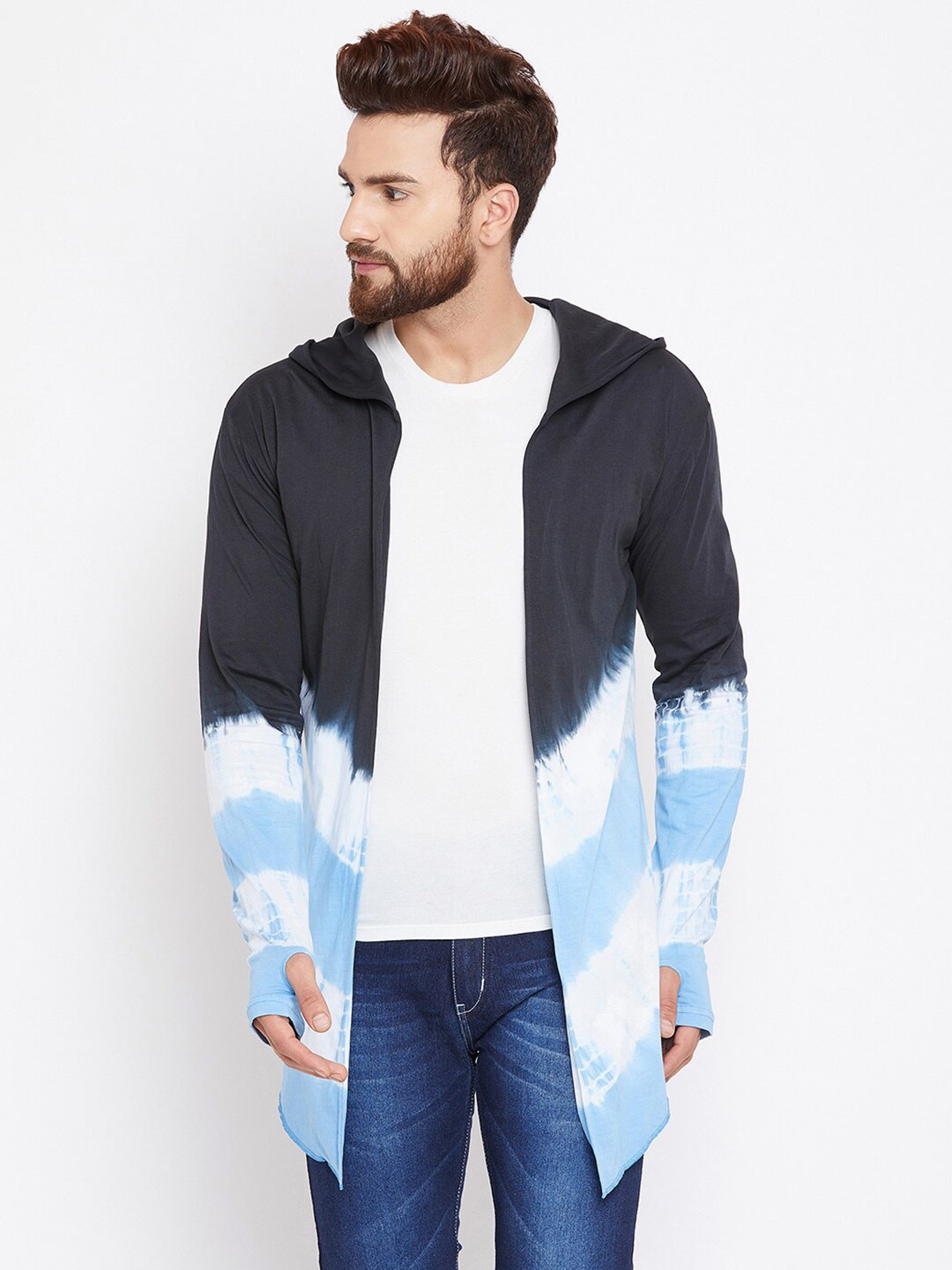 

CHILL WINSTON Men Blue & White Printed Shrug