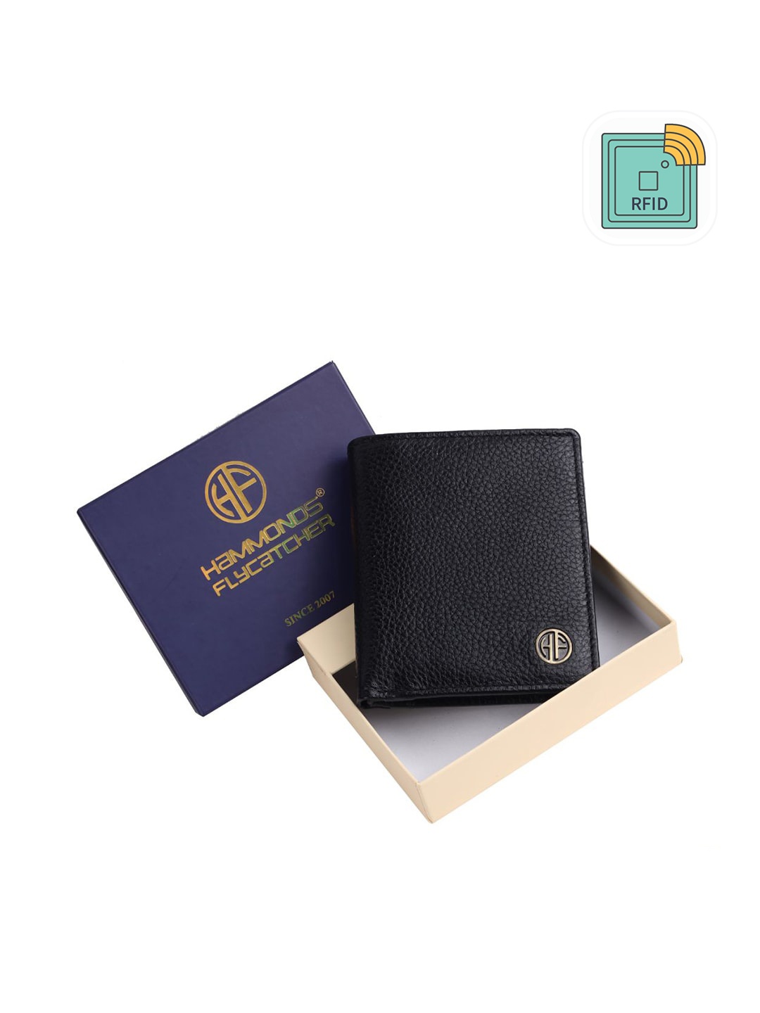 

HAMMONDS FLYCATCHER Men Black Leather Two Fold Wallet