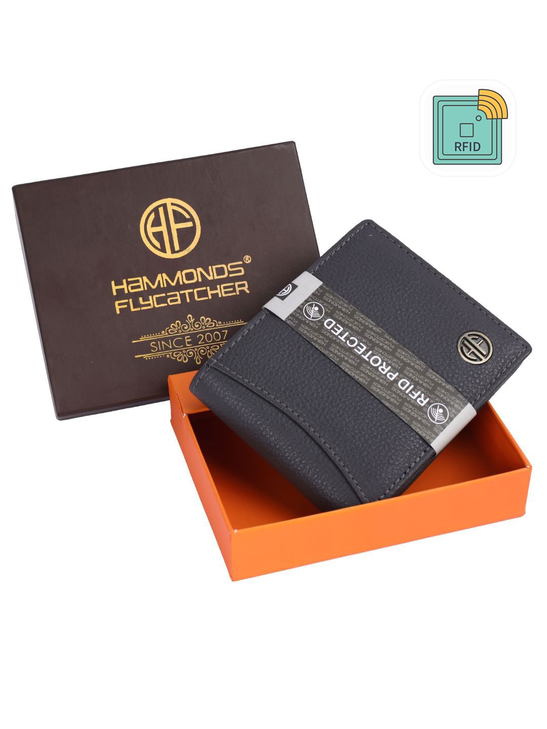 

HAMMONDS FLYCATCHER Men Grey Leather Two Fold Wallet