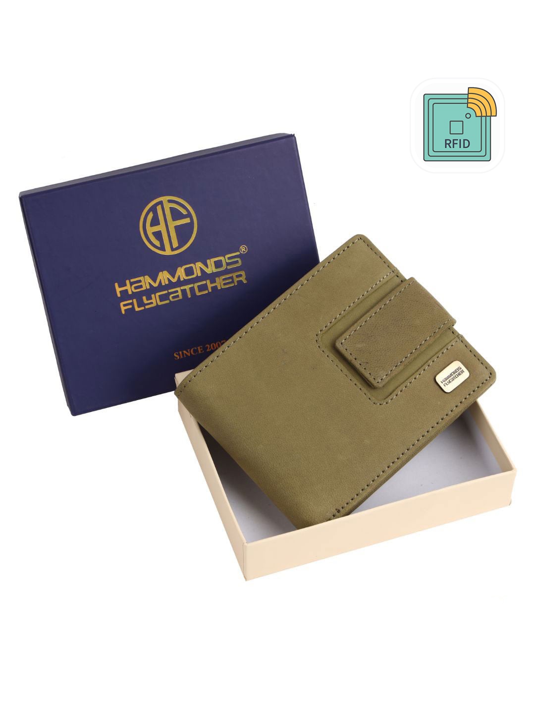 

HAMMONDS FLYCATCHER Men Green Leather Two Fold Wallet