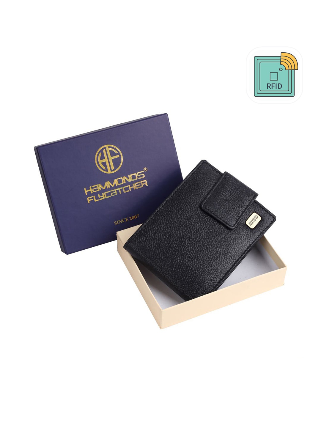 

HAMMONDS FLYCATCHER Men Black Leather Two Fold Wallet