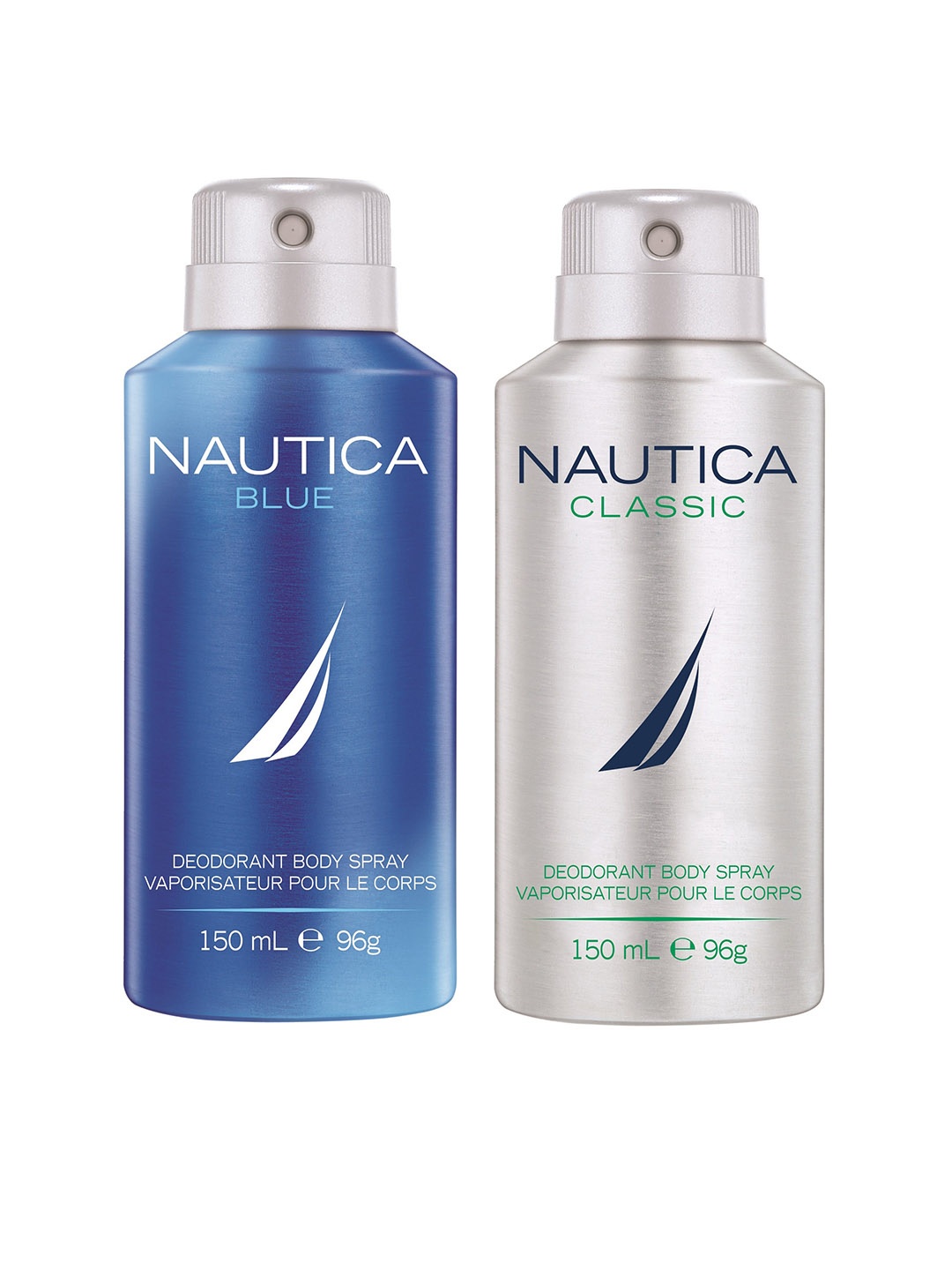 

Nautica Men Blue + Classic Deodrants 300ml, Grey