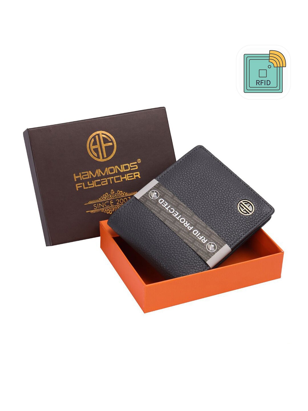 

HAMMONDS FLYCATCHER Men Grey Leather Two Fold Wallet