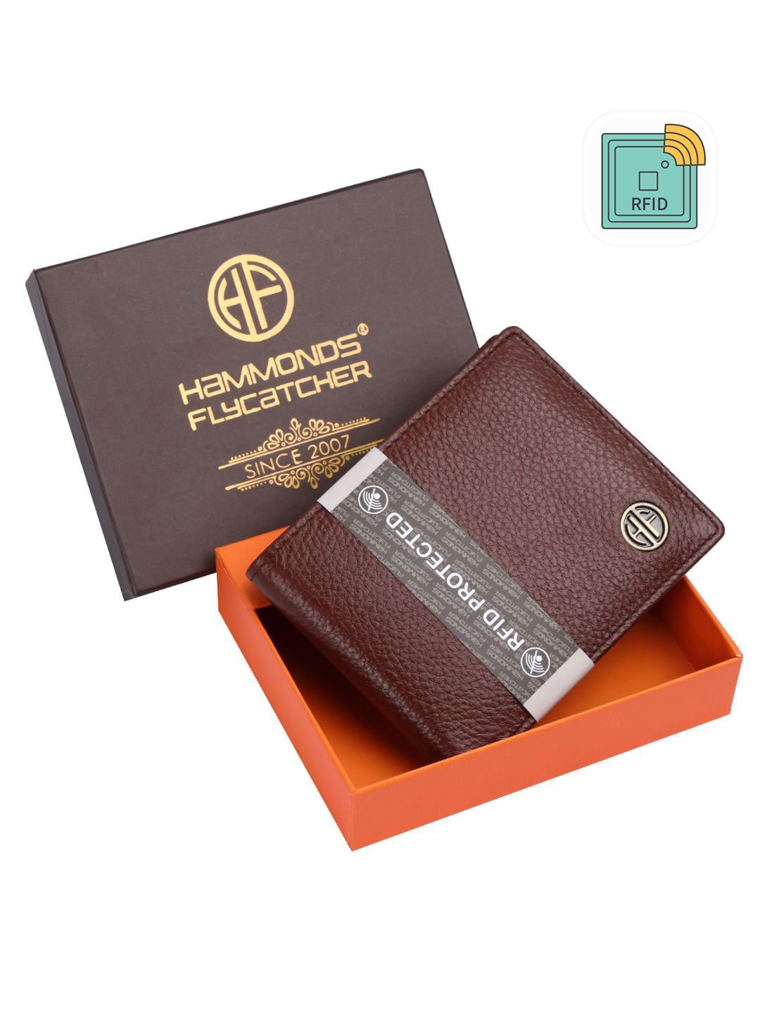 

HAMMONDS FLYCATCHER Men Brown Leather Two Fold Wallet