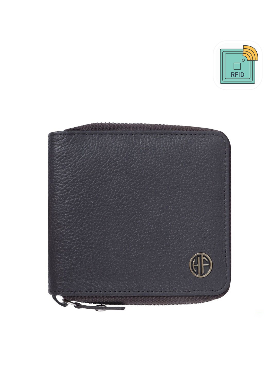 

HAMMONDS FLYCATCHER Men Grey Leather Zip Around Wallet