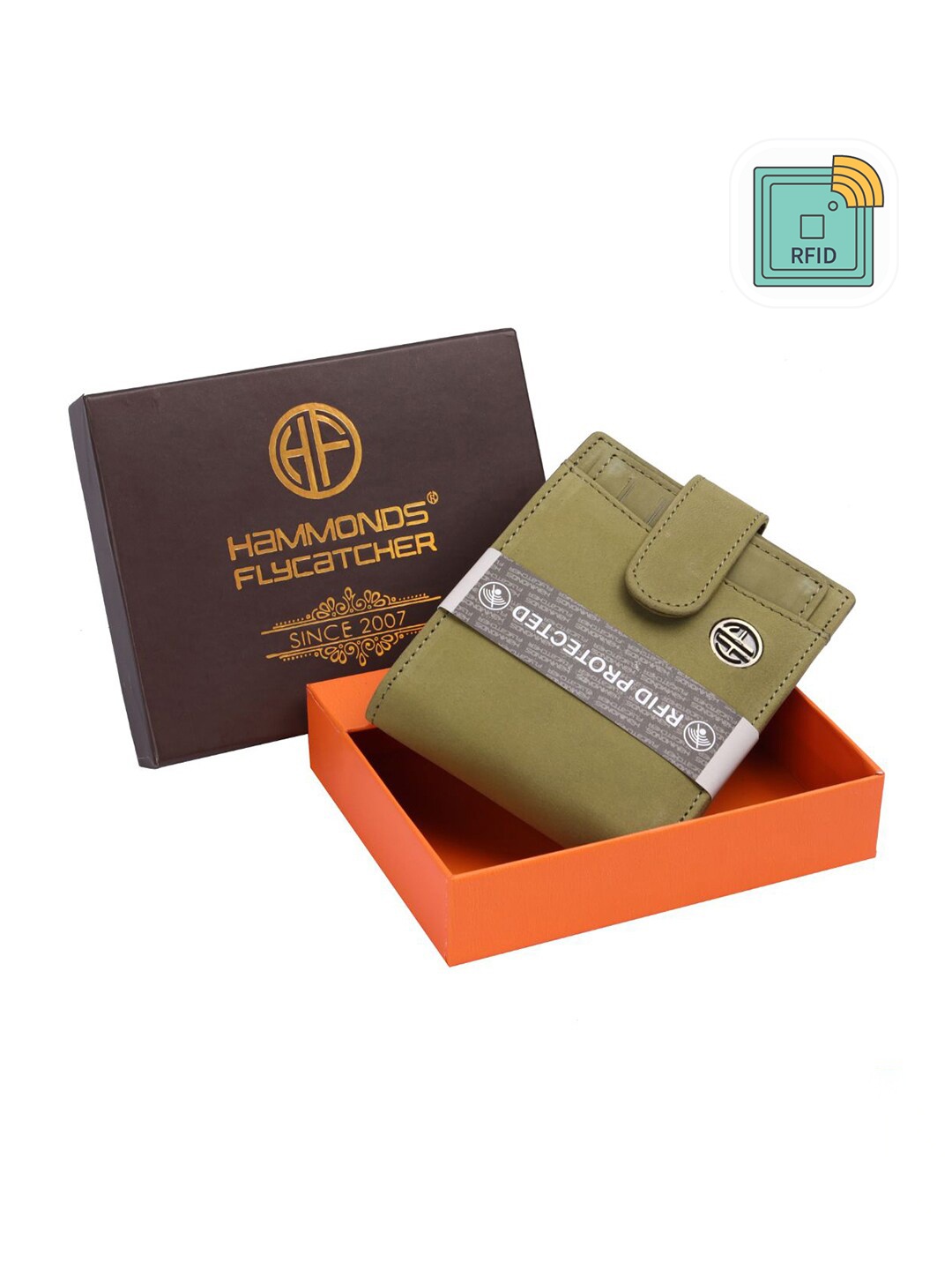 

HAMMONDS FLYCATCHER Men Green Leather Two Fold Wallet