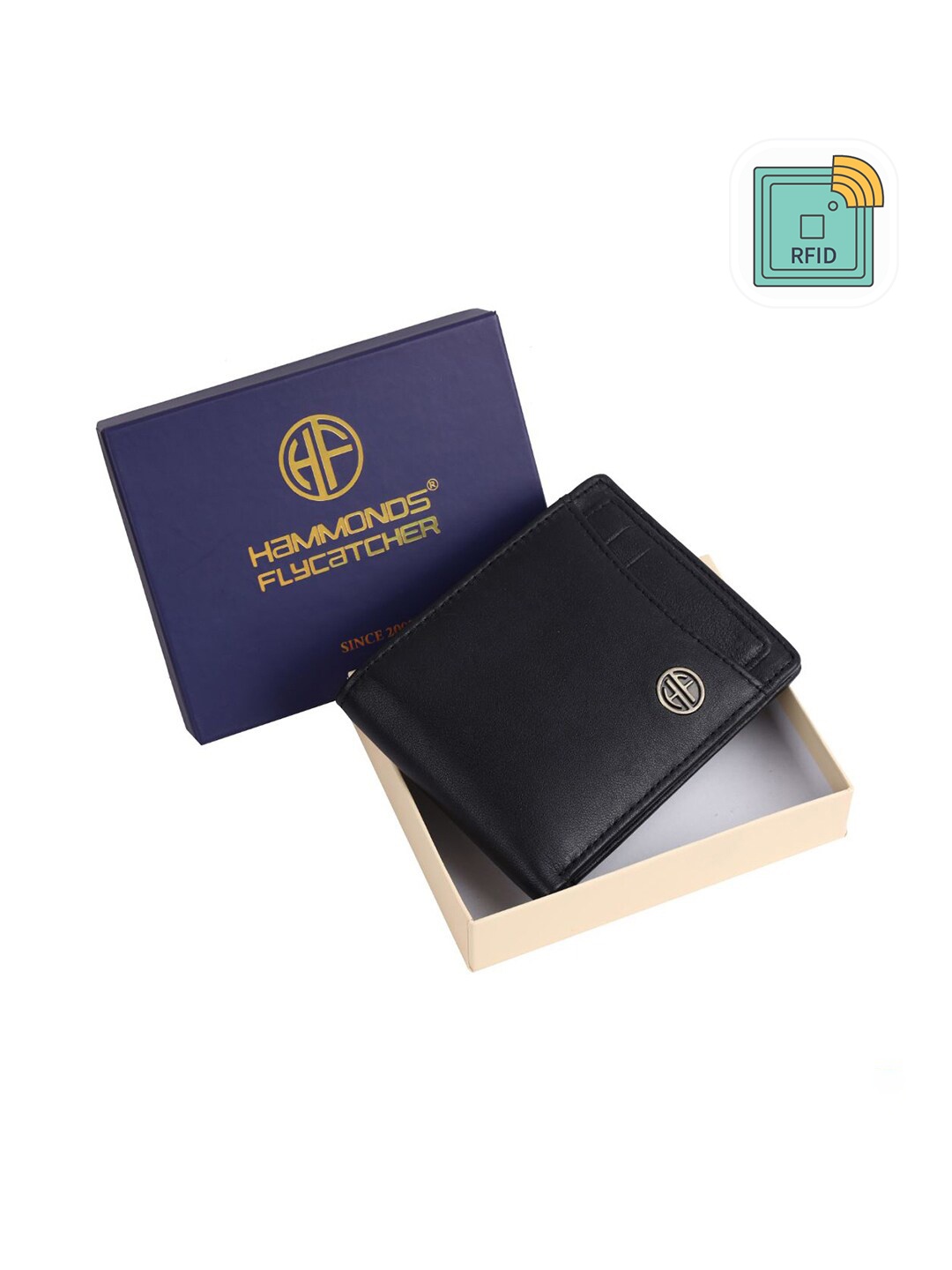 

HAMMONDS FLYCATCHER Men Black Leather Two Fold Wallet