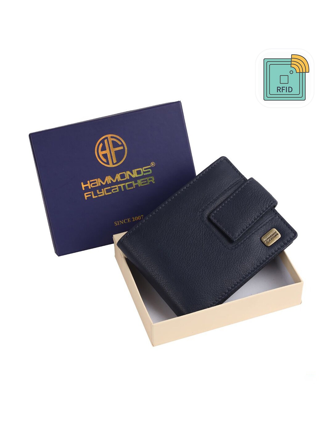 

HAMMONDS FLYCATCHER Men Blue Leather Two Fold Wallet