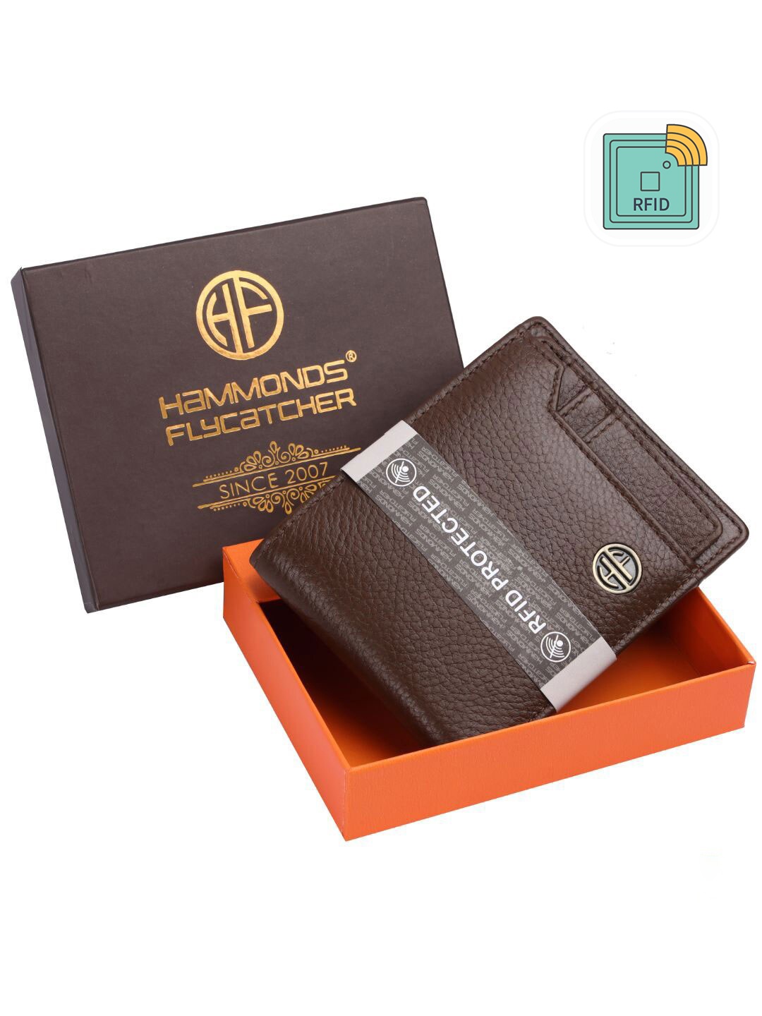 

HAMMONDS FLYCATCHER Men Brown Leather Two Fold Wallet