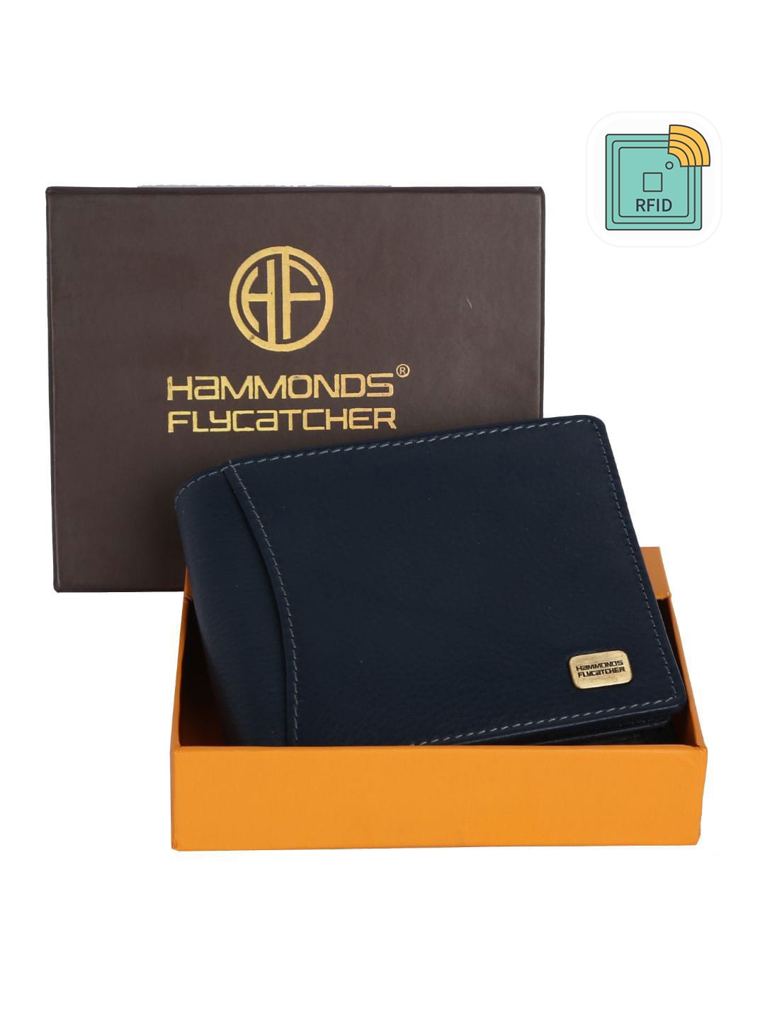 

HAMMONDS FLYCATCHER Men Blue Leather Two Fold Wallet