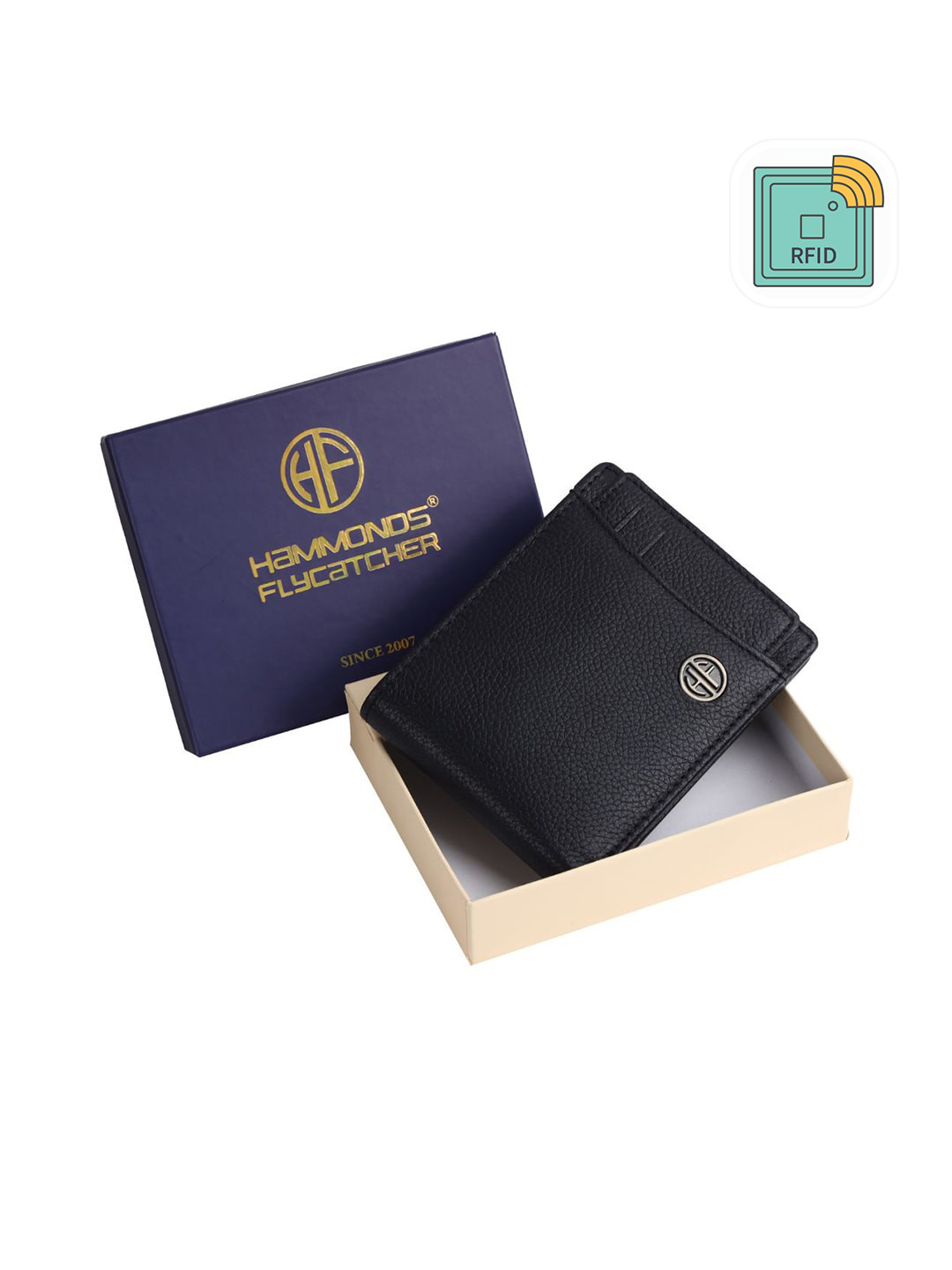 

HAMMONDS FLYCATCHER Men Black Leather Two Fold Wallet