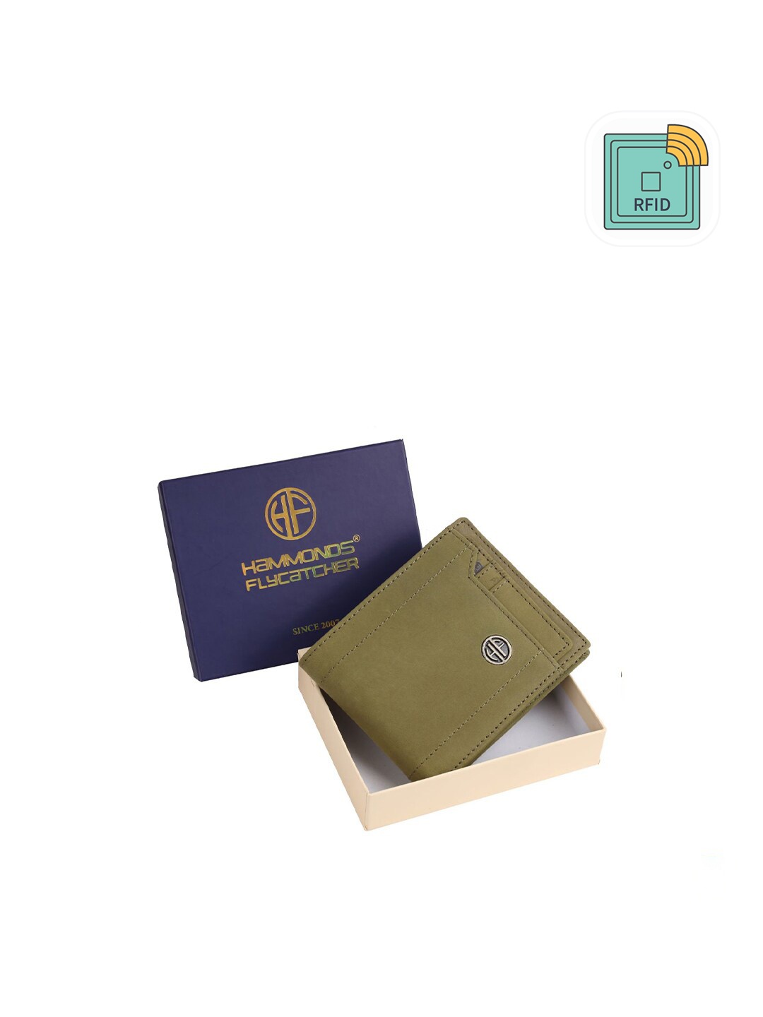 

HAMMONDS FLYCATCHER Men Green Leather Two Fold Wallet